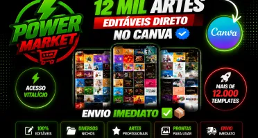 Pack com +12.000 Artes Editáveis no Canva | Envio Imediato