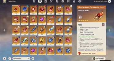 AR 48 - Zhongli, Diluc e Keqing + Atlas Cel. e Arma do PB