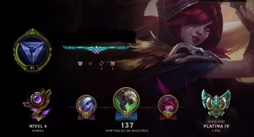 CONTA DE LEAGUE OF LEGENDS PLATINA 4 COM BORDA PLATINA