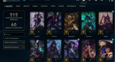 Conta lol plat com 56 champs + 27 skins (main yasuo skins)