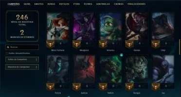 Unranked com 70 Champs e 12 Skins