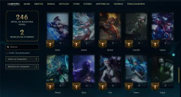 Unranked com 70 Champs e 12 Skins