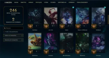 Unranked com 70 Champs e 12 Skins