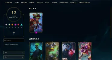 Unranked com 70 Champs e 12 Skins