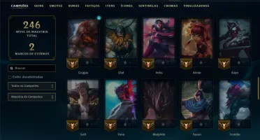 Unranked com 70 Champs e 12 Skins