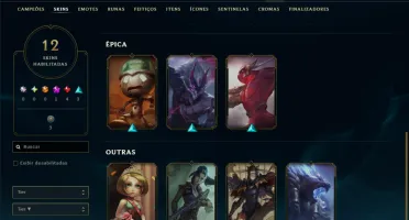 Unranked com 70 Champs e 12 Skins