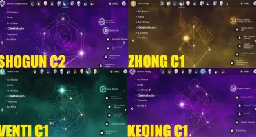 CONTA GENSHIN AR58✨15 LENDÁRIOS e 6 ARMAS 5⭐SHOGUN C2 E+✨
