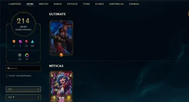 Conta lol, varias skins, level 158.