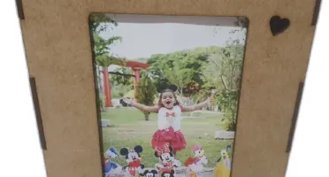 Porta retrato giratório MDF, caixa com tampa