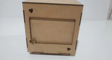 Porta retrato giratório MDF, caixa com tampa