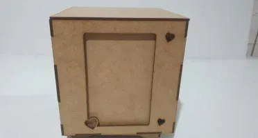 Porta retrato giratório MDF, caixa com tampa