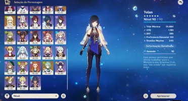 conta genshin end game AR 60, 19 pers 5* e 14 armas 5*