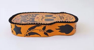 Quadro Box Caveira Mexicana Amarela