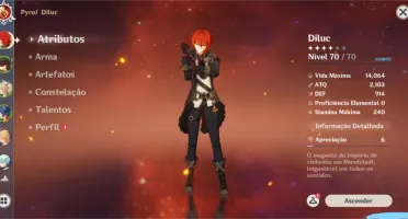 GENSHIN IMPACT - AR 40 - DILUC + CHILD OPORTUNIDADE
