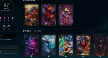 Conta de LOL level 47 com todos os campeões e 97 skins