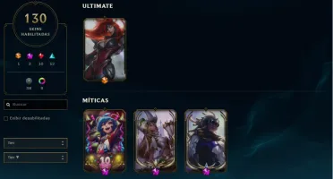 CONTA LEAGUE OF LEGENDS 130 SKINS 2 PRESTÍGIOS
