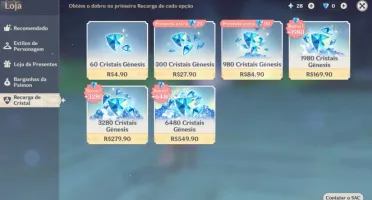 AR 55 Ayaka + Arma / Klee + Arma / Xiao entre outros T5!