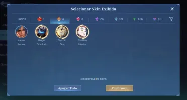 Conta TopMobile legends c/ legends lunox/gon/hisoka/transfor