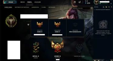Conta League of Legends - Ouro 5 - 30 Campeoes e 3 Skin