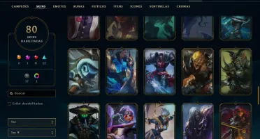 Conta League of Legends level 167 com inúmeras skins