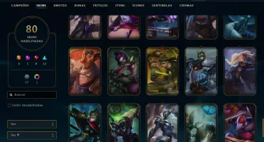Conta League of Legends level 167 com inúmeras skins