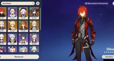 Conta genshin com Skin do Diluc+6 personagens T5