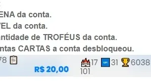 Contas de Clash Royale Entrega Automatica
