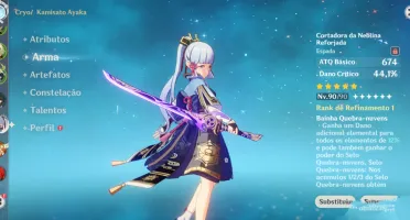 Conta Genshin com 9 personagens 5 estrelas