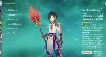 Conta Genshin com 9 personagens 5 estrelas