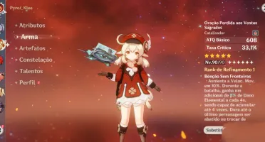 Conta Genshin com 9 personagens 5 estrelas