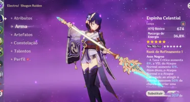 Conta Genshin com 9 personagens 5 estrelas