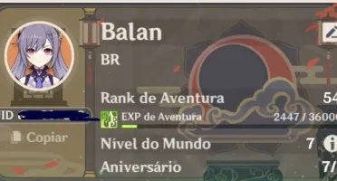Conta geshin impact nivel 54 -Tartaglia keqing 2* albedo