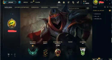 Conta Platina 3 / 30k Essência Azul / 50 Campeões e 50 skins