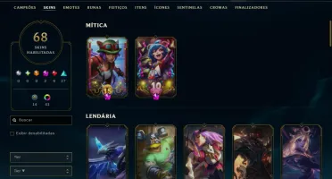 Platina 3 com 140 Champs e 68 Skins ( MID / JG / ADC )