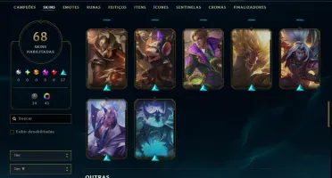 Platina 3 com 140 Champs e 68 Skins ( MID / JG / ADC )