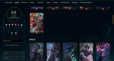 Platina 3 com 140 Champs e 68 Skins ( MID / JG / ADC )