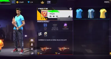 Conta Free fire básica com arma evolutiva e camisa de time