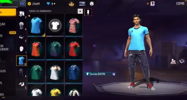 Conta Free fire básica com arma evolutiva e camisa de time