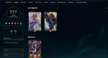 Prata 2 com TODOS os Champs e 237 Skins ( SUP / ADC )