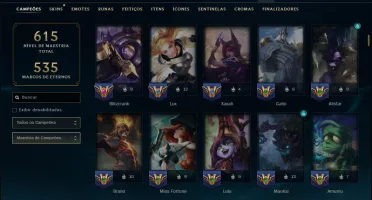 Prata 2 com TODOS os Champs e 237 Skins ( SUP / ADC )