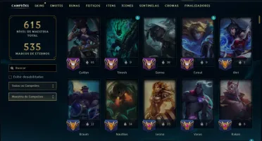 Prata 2 com TODOS os Champs e 237 Skins ( SUP / ADC )
