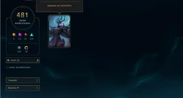 Conta Mestre - Todos os campeões, 481 Skins (skins raras)