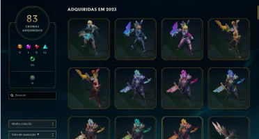 Conta Mestre - Todos os campeões, 481 Skins (skins raras)