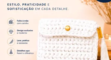 Carteira Feminina de Crochê Artesanal - Elegante e Charmosa