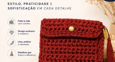 Carteira Feminina de Crochê Artesanal - Elegante e Charmosa