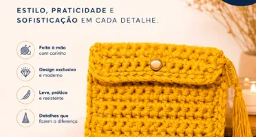 Carteira Feminina de Crochê Artesanal - Elegante e Charmosa