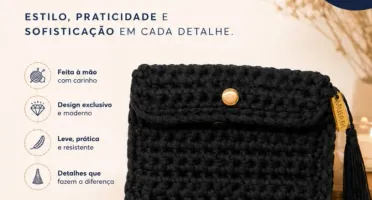 Carteira Feminina de Crochê Artesanal - Elegante e Charmosa