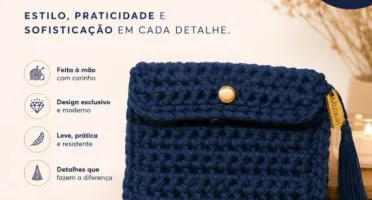 Carteira Feminina de Crochê Artesanal - Elegante e Charmosa
