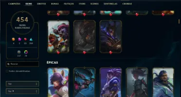Prata 2 com TODOS os champs e 454 Skins ( Nivel 674 )