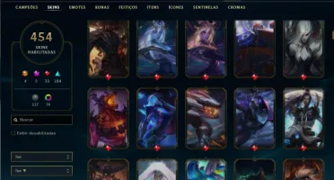 Prata 2 com TODOS os champs e 454 Skins ( Nivel 674 )